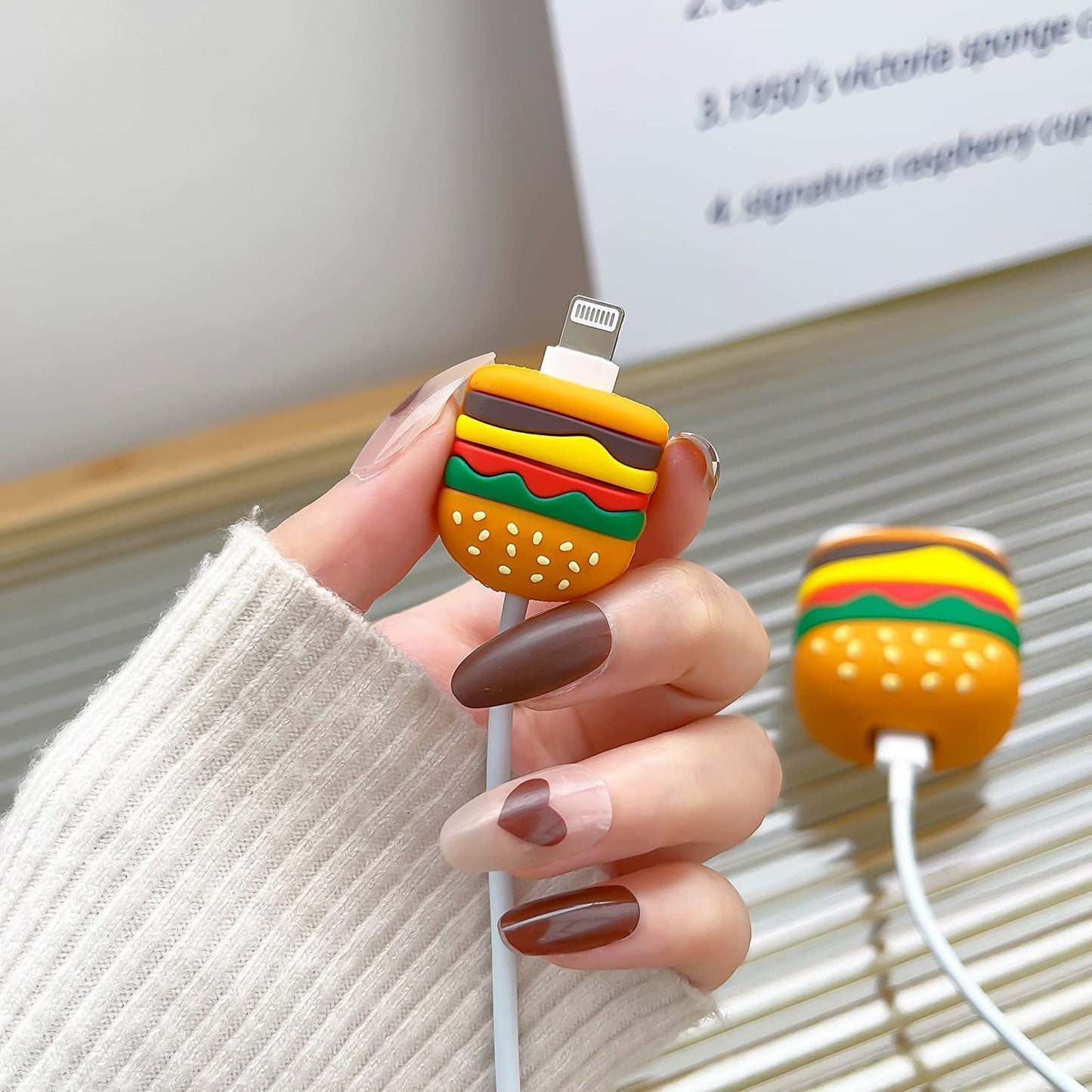 Charger Case and Cable Protector for iPhone (Burger)