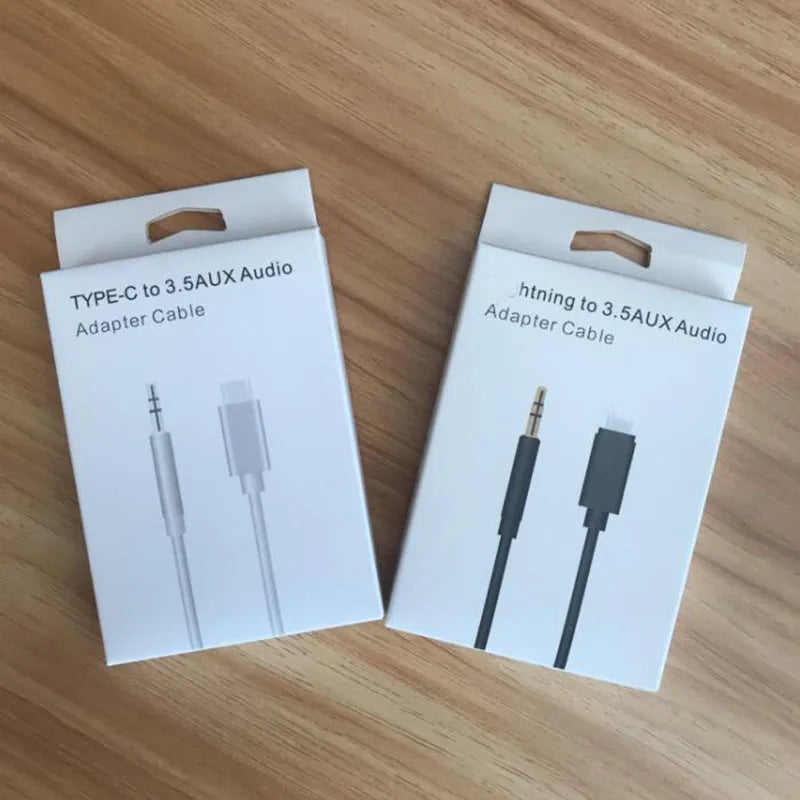 Type C to 3.5 Male Headphone Aux Audio Cable lighting to 3.5 Jack Adapter (black)