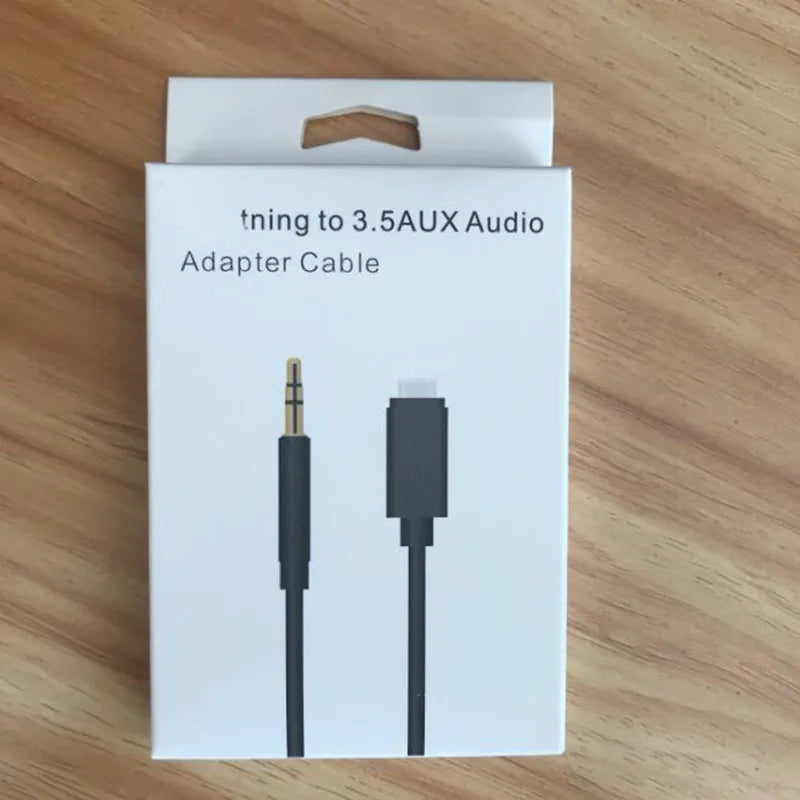 Type C to 3.5 Male Headphone Aux Audio Cable lighting to 3.5 Jack Adapter (black)
