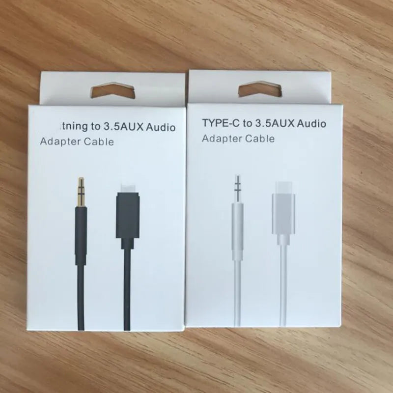 Type C to 3.5 Male Headphone Aux Audio Cable lighting to 3.5 Jack Adapter (black)