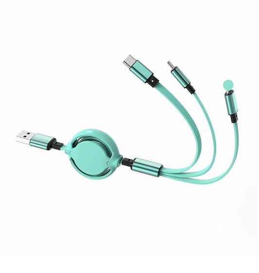 Retractabble 3 in 1 Multipin cable 1.2 meter