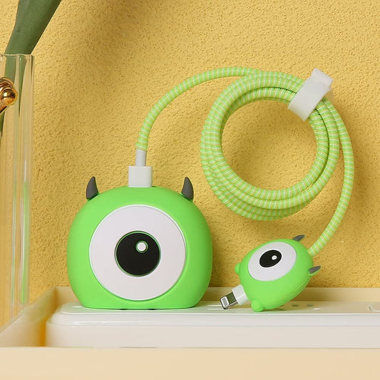 Charger Case and Cable Protector for iPhone (Green Monster)