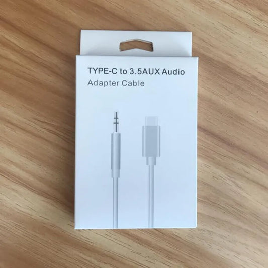 Type C to 3.5 Male Headphone Aux Audio Cable Type-C to 3.5 Jack Adapter (white )